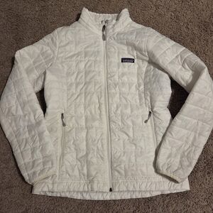 Patagonia Women's Nano Puff White Quilted Jacket Lightweight Size Medium